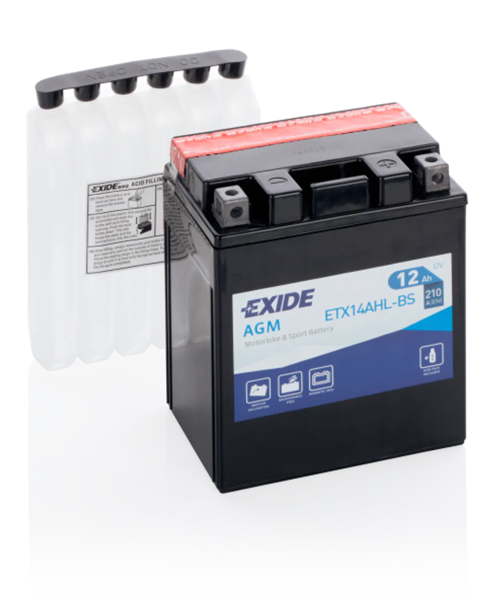 Exide MC AGM 12V 12Ah 135x90x165 210 CCA +H - Bilde 1