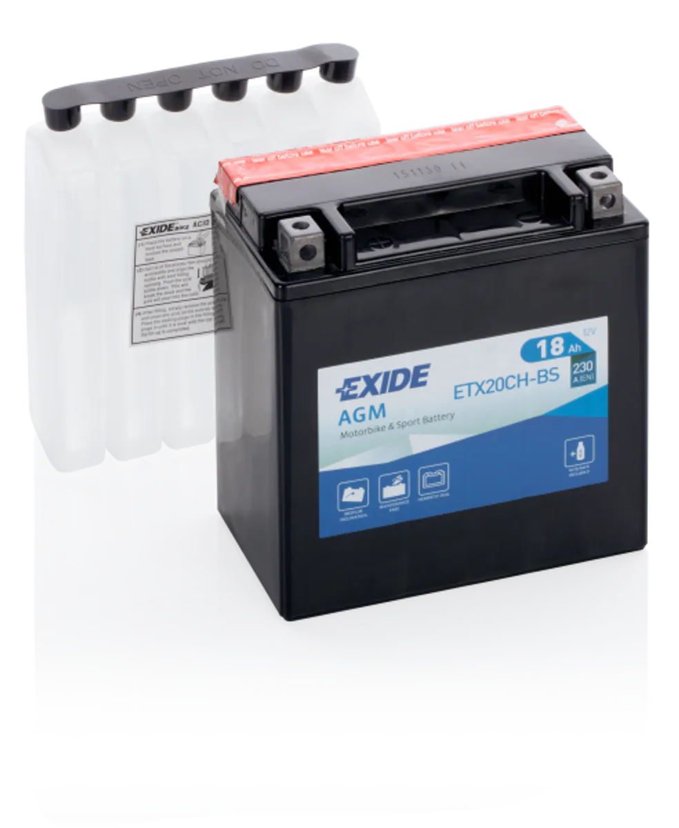 Exide MC AGM 12V 18Ah 150x90x160 230 CCA +V - Bilde 1