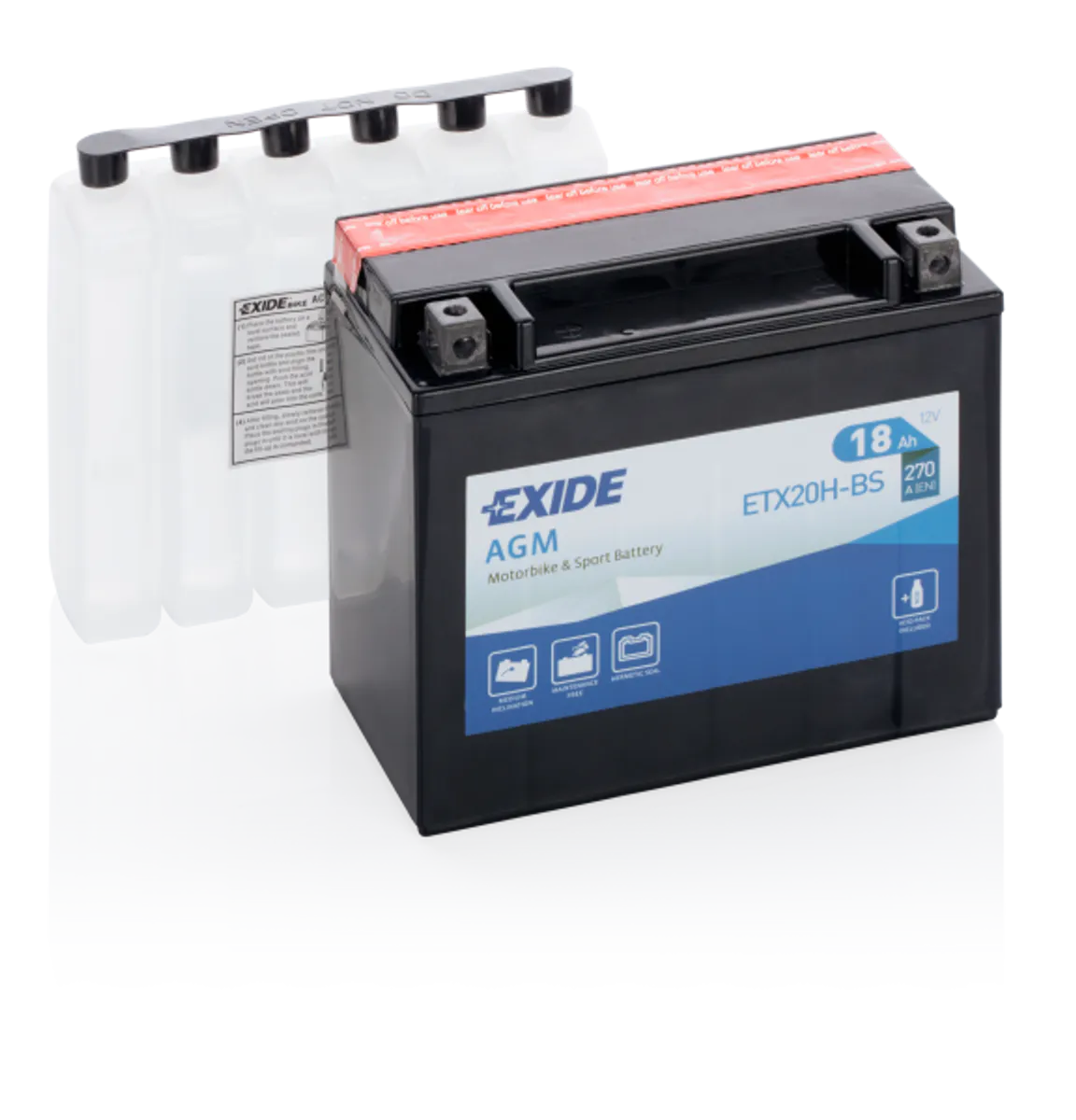 Exide MC AGM 12V 18Ah 175x90x155 270 CCA +V - Bilde 1