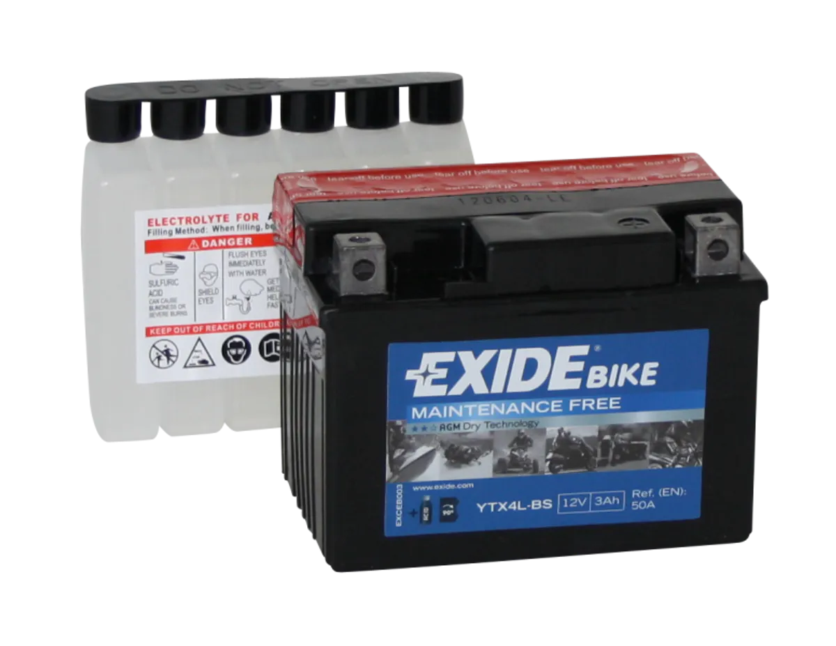 Exide MC AGM 12V 3Ah 115x70x85 50 CCA +H - Bilde 1