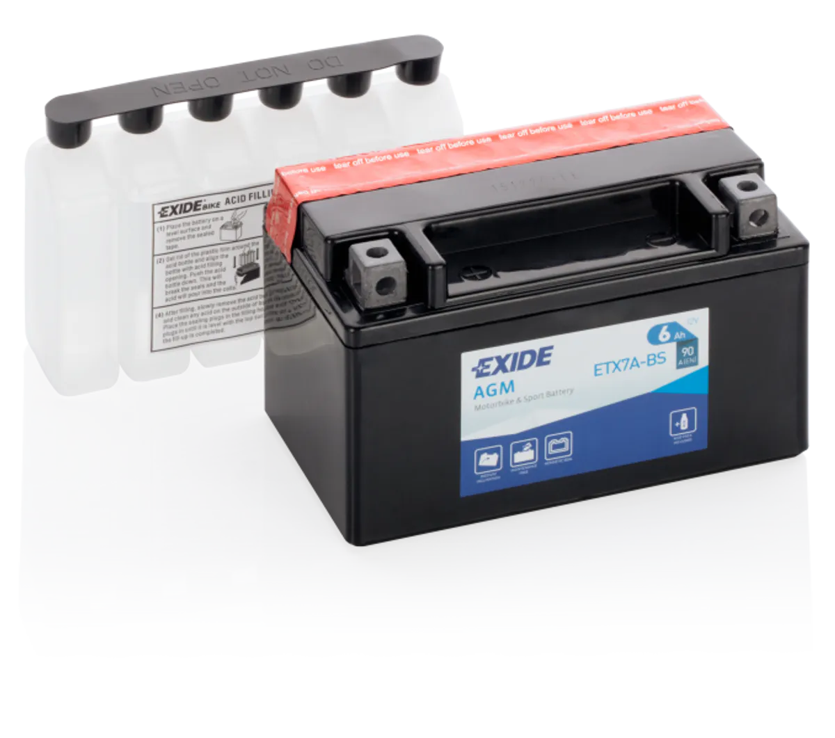 Exide MC AGM 12V 6Ah 150x90x95 90 CCA +V - Bilde 1