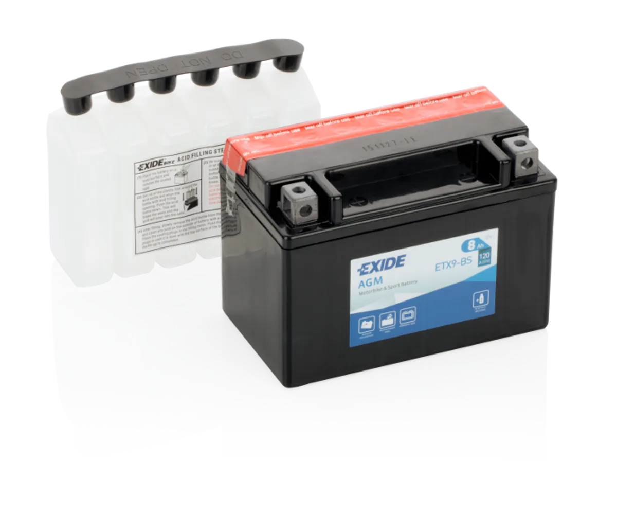 Exide MC AGM 12V 8Ah 150x90x105 120 CCA +V - Bilde 1