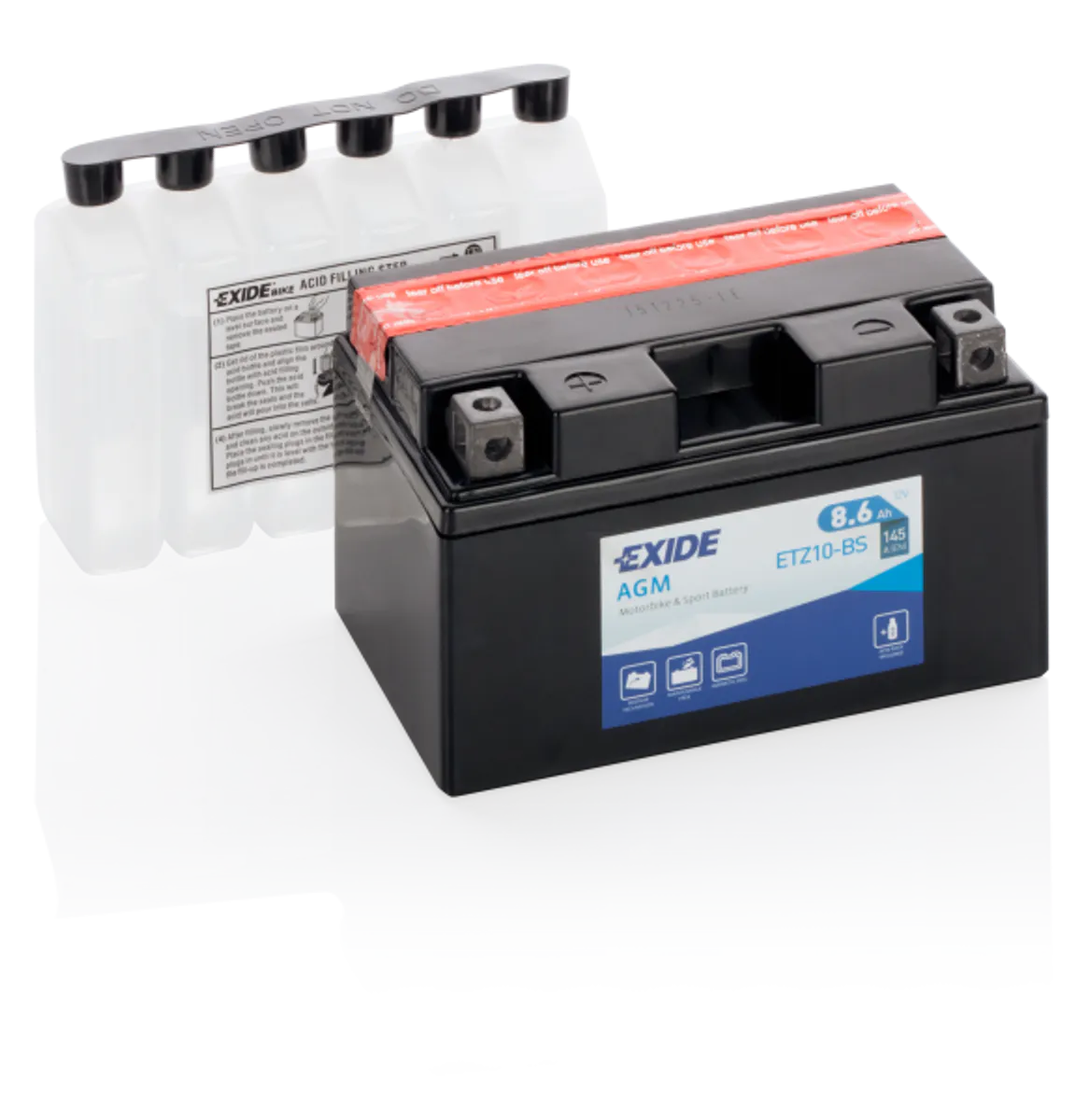 Exide MC AGM 12V 8,6Ah 150x90x95 145 CCA +V - Bilde 1