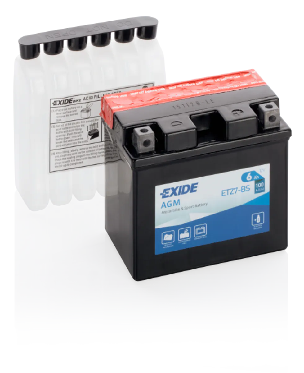 Exide MC AGM 12V 6Ah 115x70x105 100 CCA +H - Bilde 1