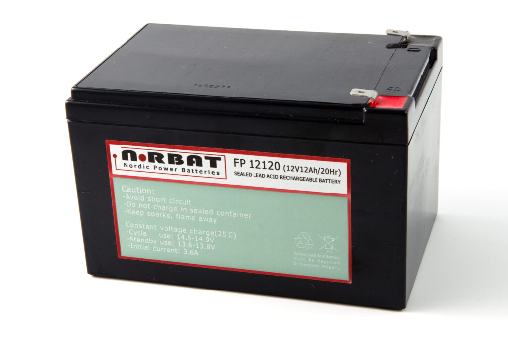 12 Volt AGm batteri 12Ah (151x98x101) +H T2 3,6kg