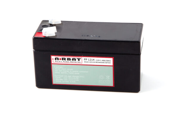 12 Volt AGM batteri 1,4Ah (97x43x52) +H 0,55kg