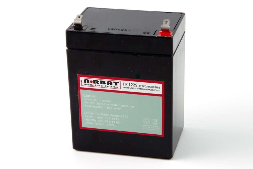 12Volt AGM batteri 2,9 AH (79x56x105) +H T1 1,05kg