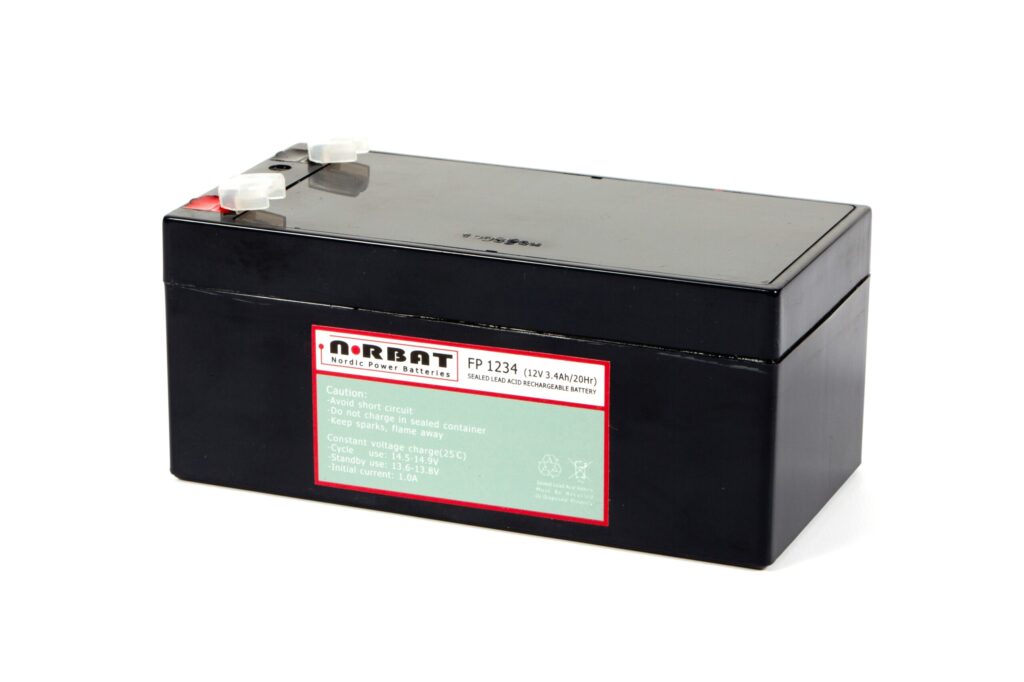 12 Volt AGM batteri 3,4AH (134x67x67) +H T1 1,3kg