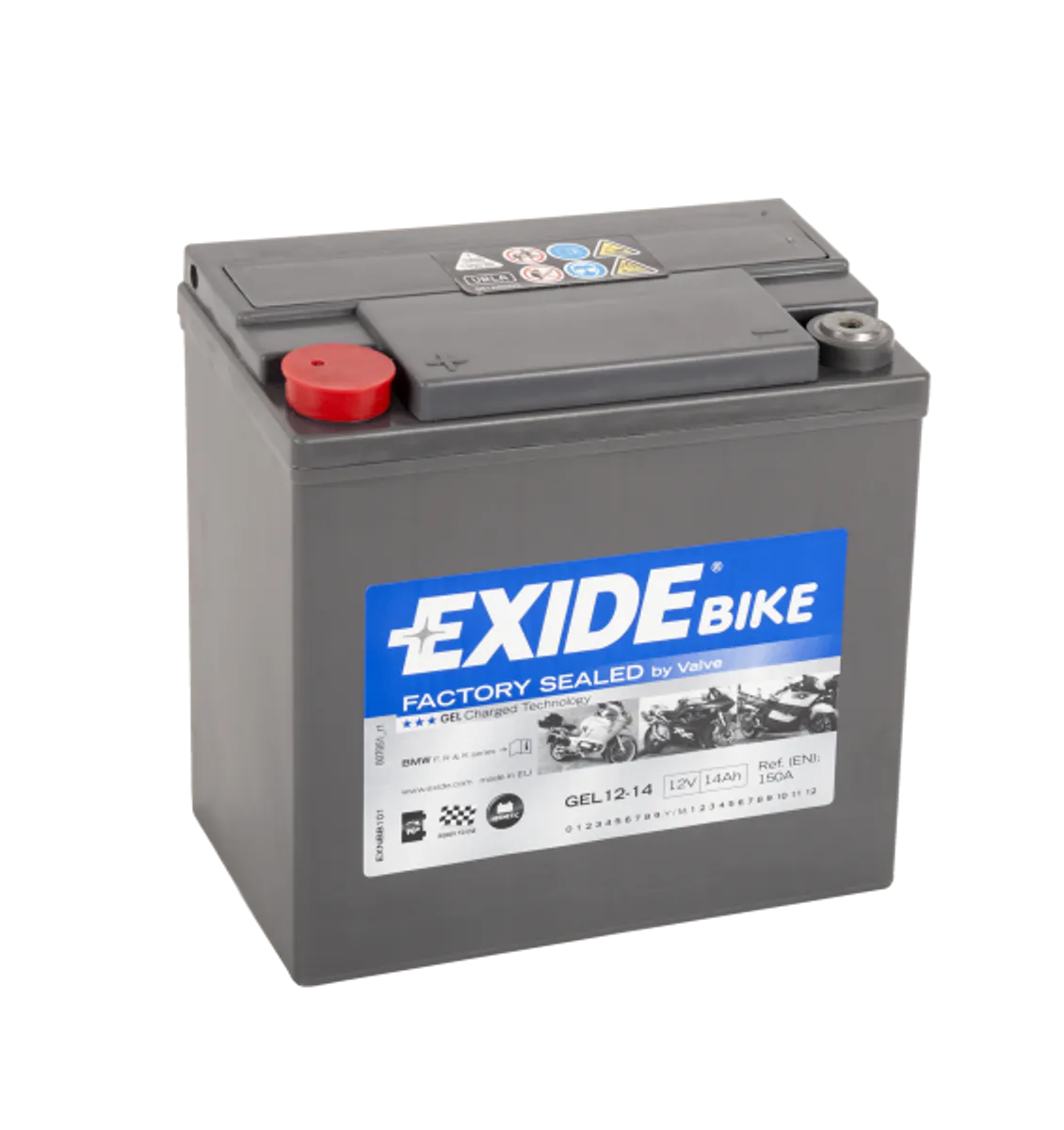 Exide MC GEL 12V G14 150x90x145 150 CCA +V - Bilde 1