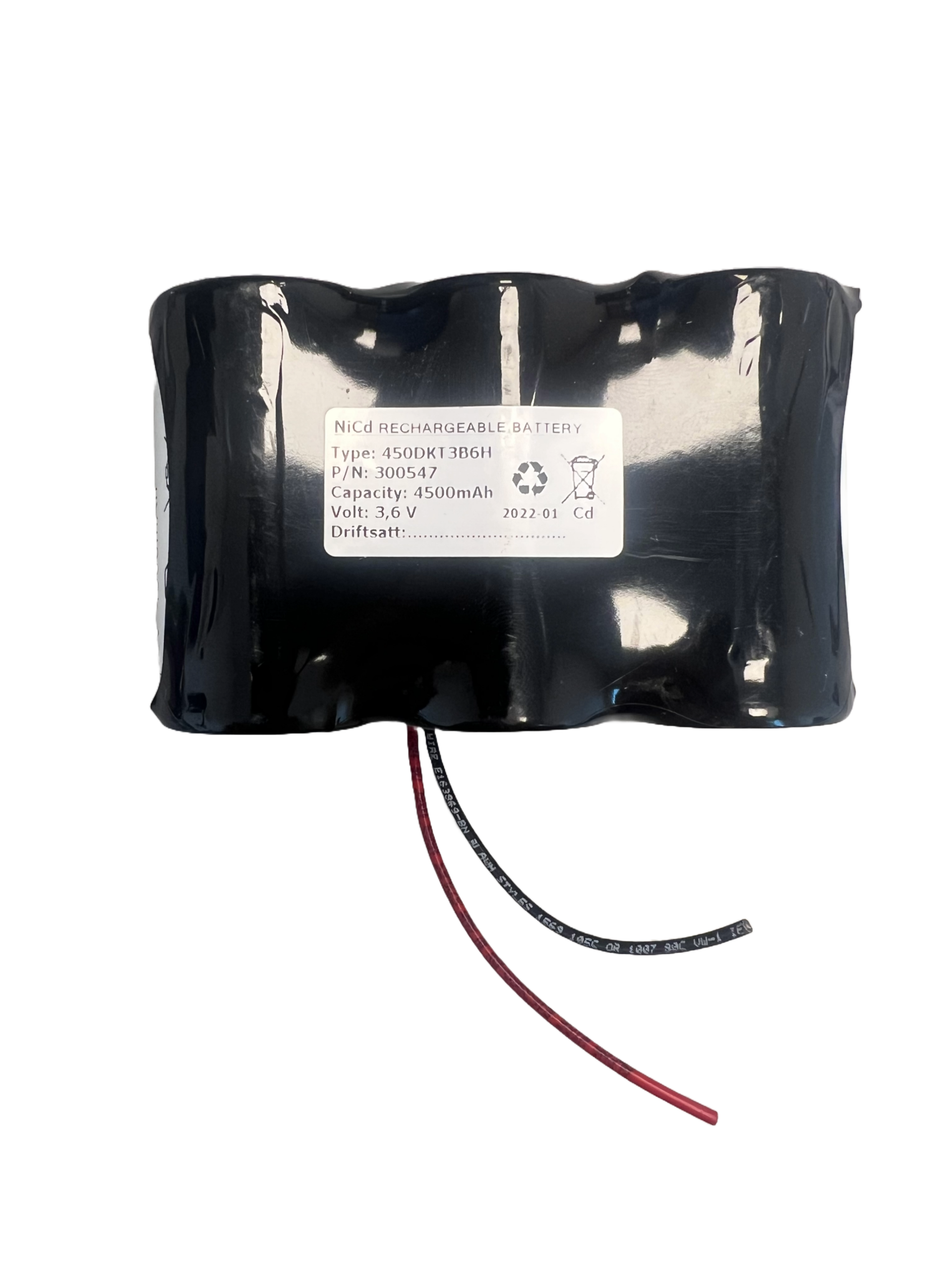 3,6V - 4500mAh - Ni-Cd REKKE /m plugg 12 - Bilde 1
