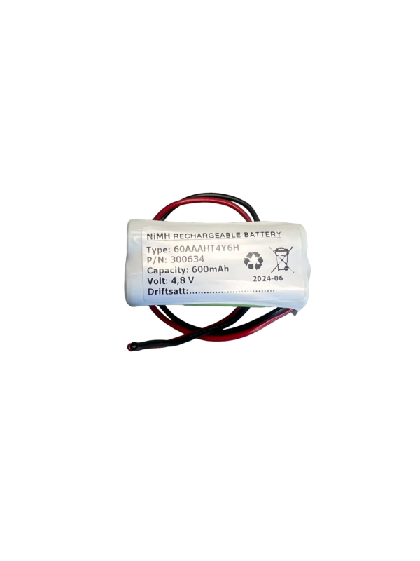 4,8V - 600mAh - Ni-Mh Firkant - 45 x 20 - AAA - Kun kabel