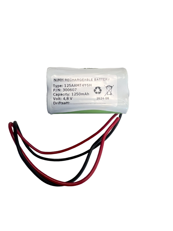 4,8V - 1250mAh - Ni-Mh FIRKANT - 29 x 29 x 52 - AA - kun ledning