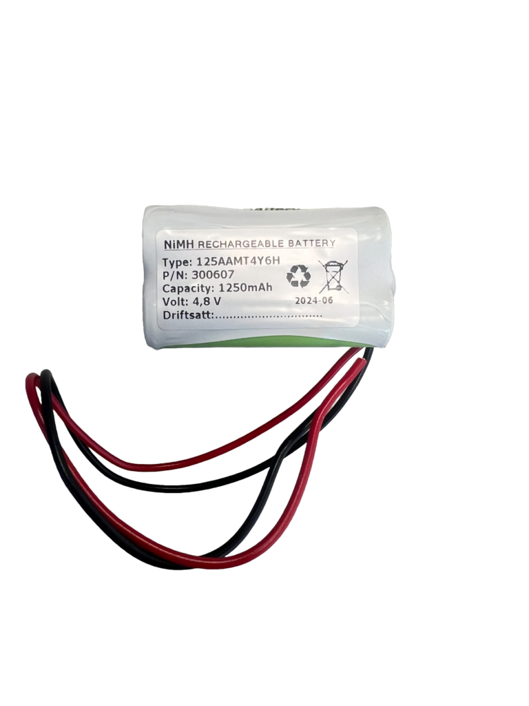 4,8V - 1250mAh - Ni-Mh FIRKANT - 29 x 29 x 52 - AA - kun ledning