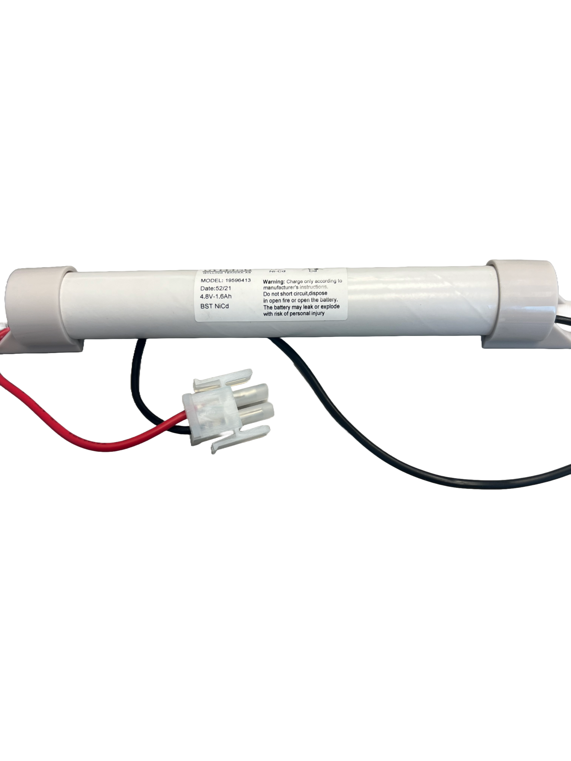 19596413 GYL -  4,8V - 1700mAh - Ni-Cd STAV - 175 x 23 - sub C - Molex 5557-2 - Bilde 1