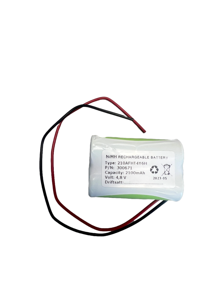 4,8V - 2100mAh - Ni-Mh  Kube  med ledning