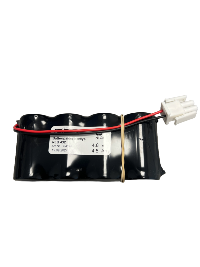 NLB 432  -  4,8V - 4500mAh - Ni-Cd REKKE - 132 x 33 x 61 - D - Kun kabel