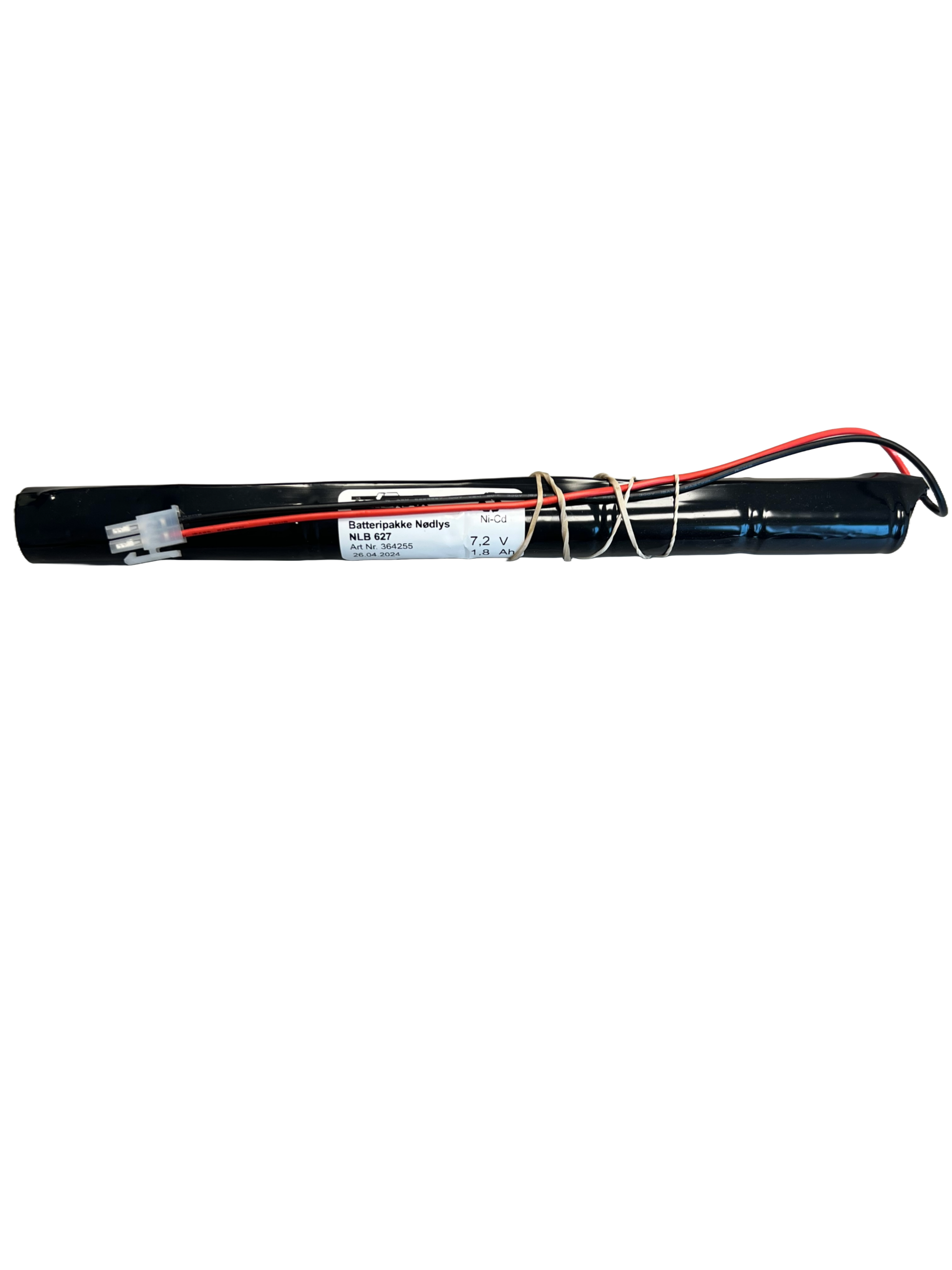 (NLB627) 7,2V - 1600mAh - Ni-Cd STAV - 264 x 23 - sub C - m/plugg Molex 5557-2 - Bilde 1