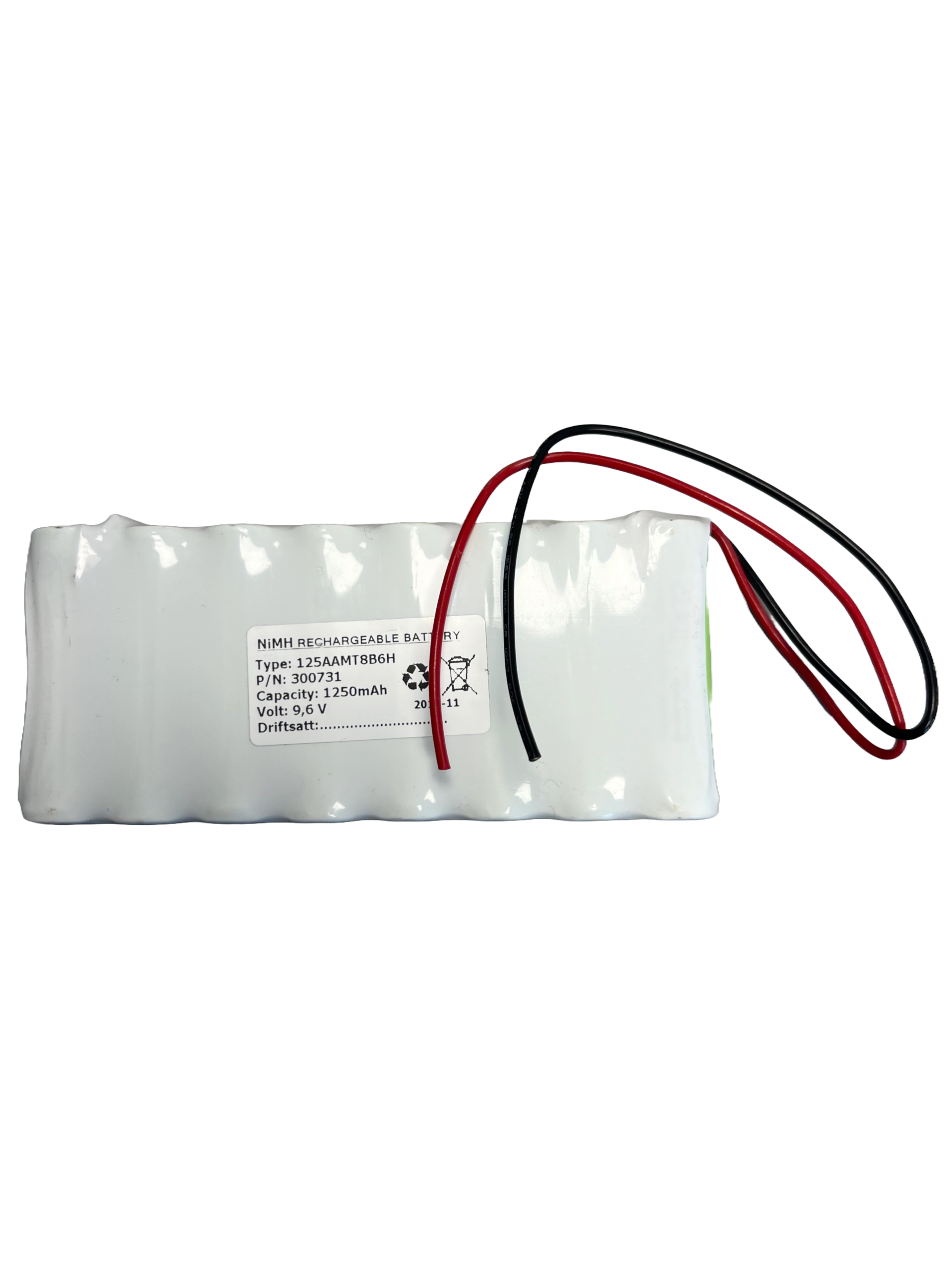 9,6V - 1250mAh - NI-MH REKKE - Bilde 1