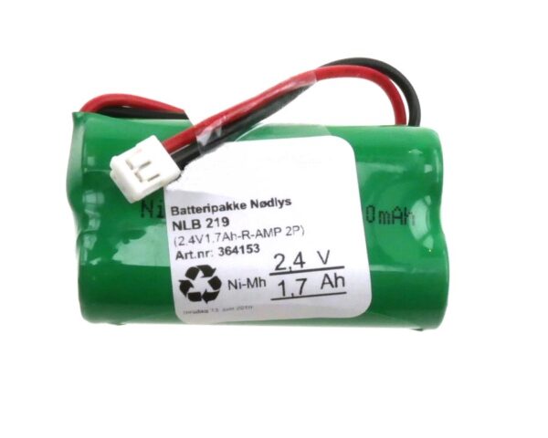 2,4v - 1700mAh - Ni-Mh REKKE  m/plugg Amp 2P