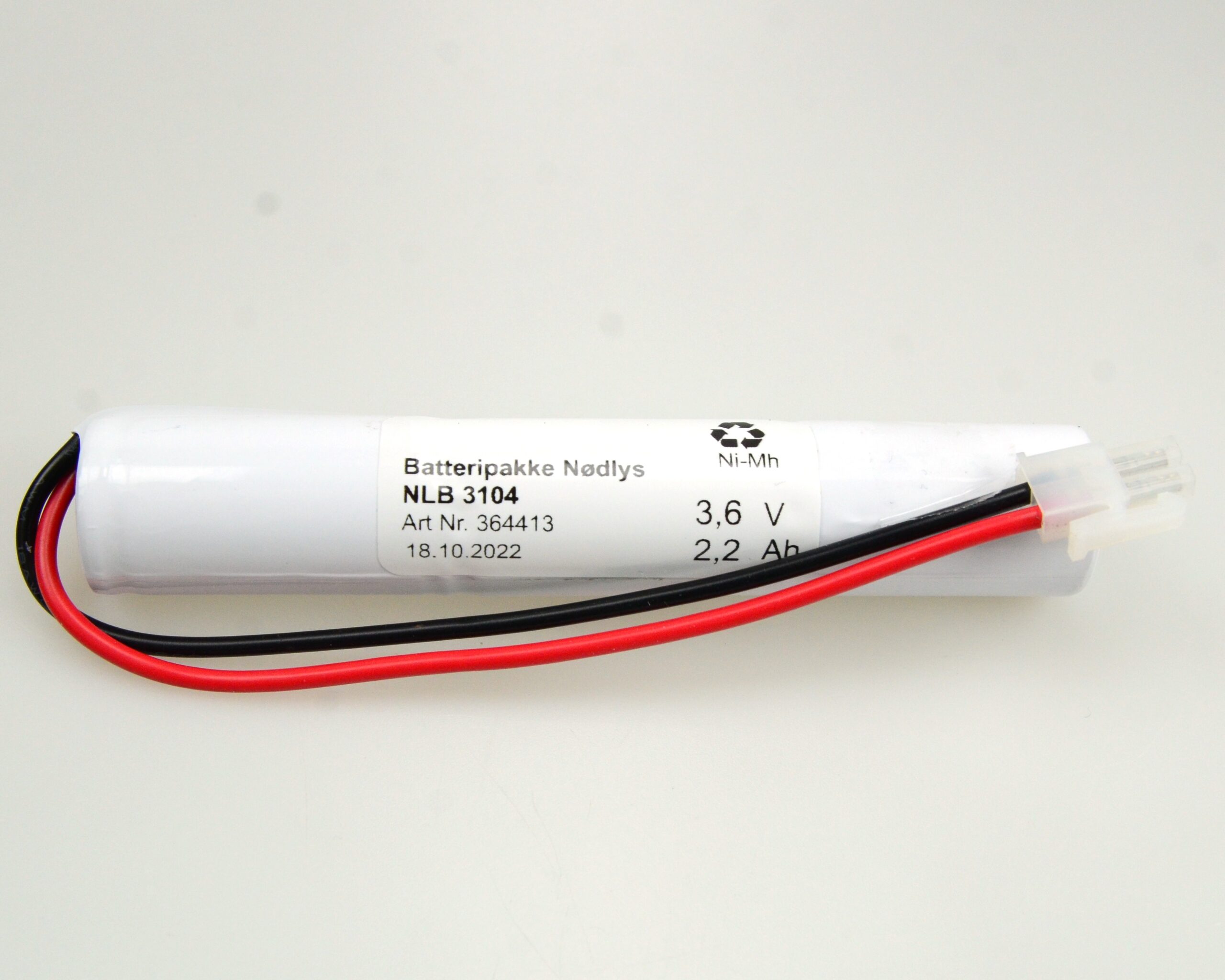 3,6v - 2200mAh - Ni-Mh Stav m/plugg Molex 5557-2 - Bilde 1