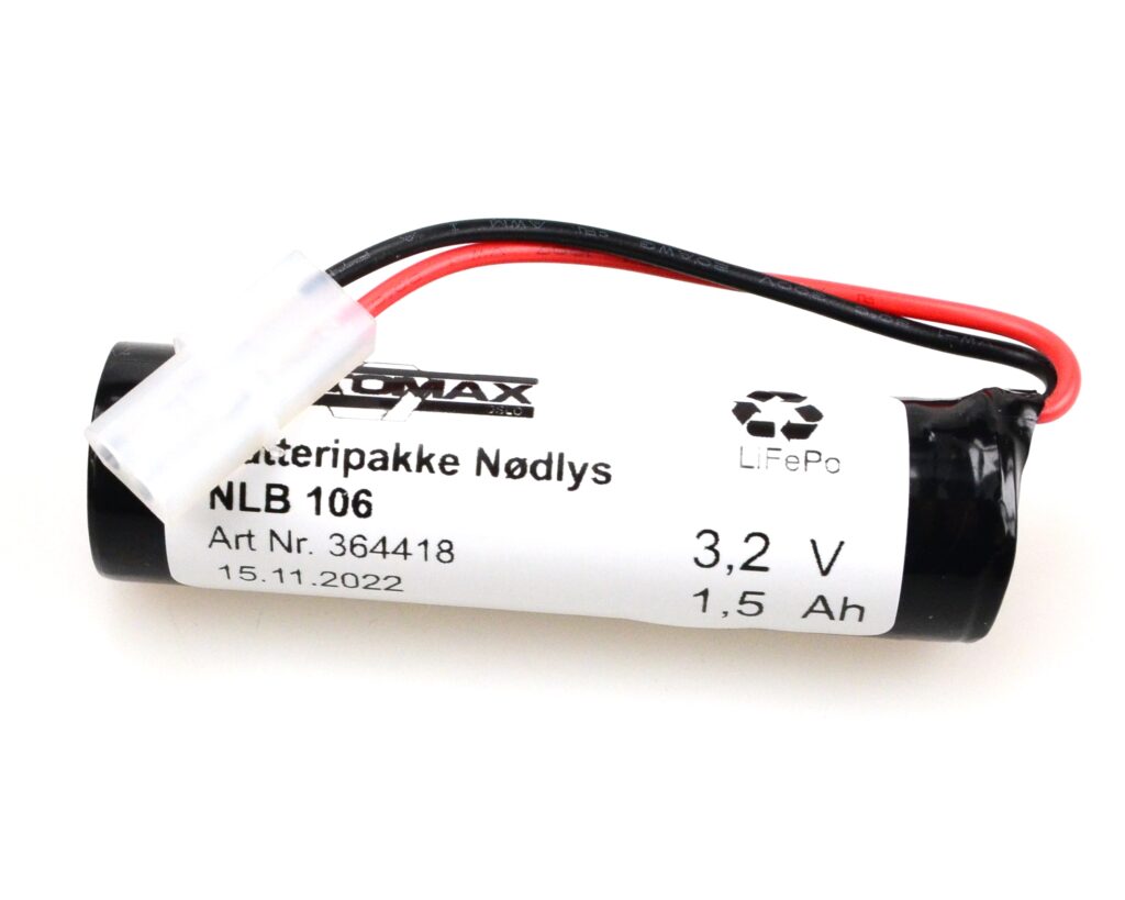 3,2v - 1500mAh - LiFePo4 STAv m/plugg 20