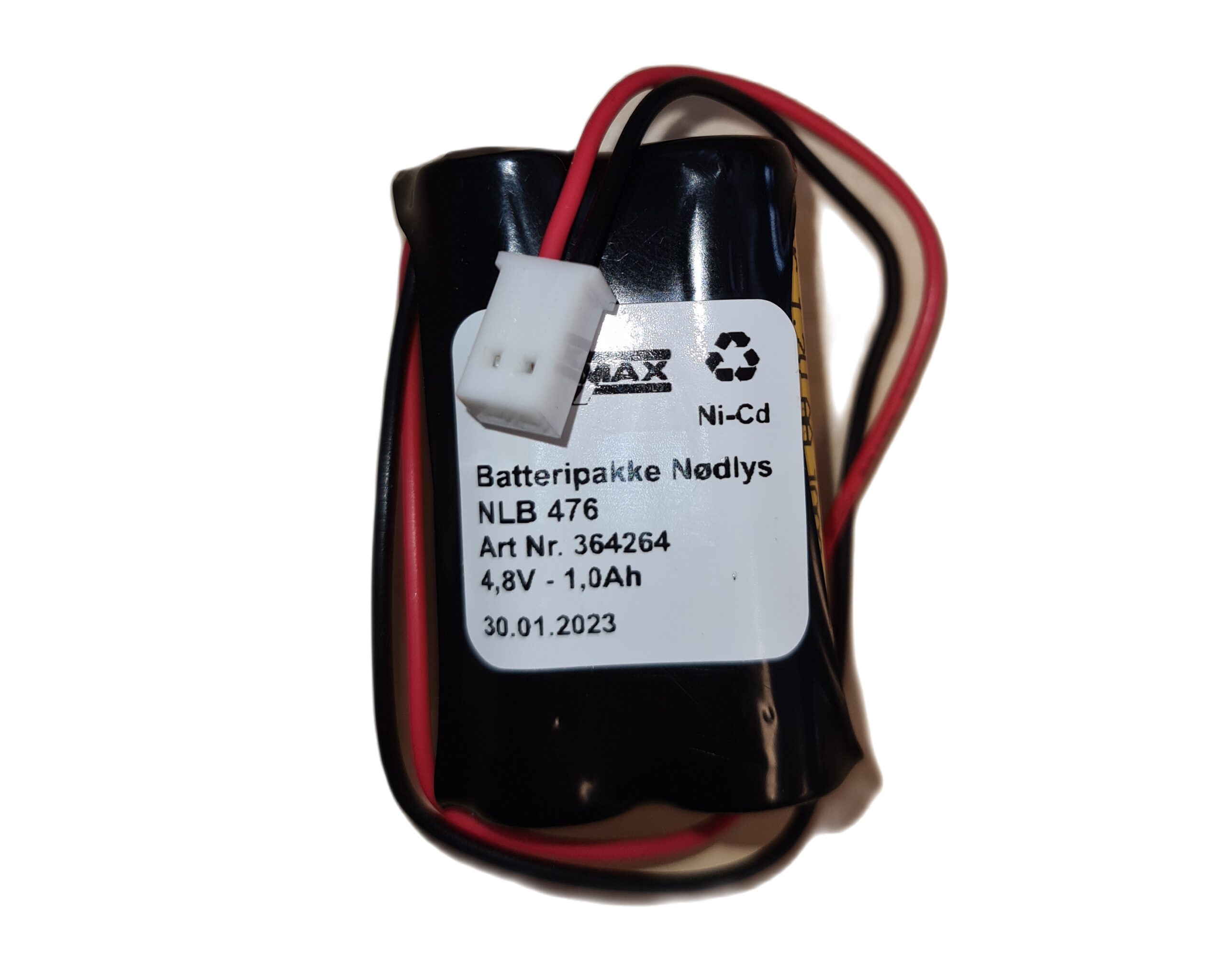 4,8v - 1,0 Ah Ni-Cd - 2xRekke-Plugg 24 50x29x29mm(lxbxh) - Bilde 1