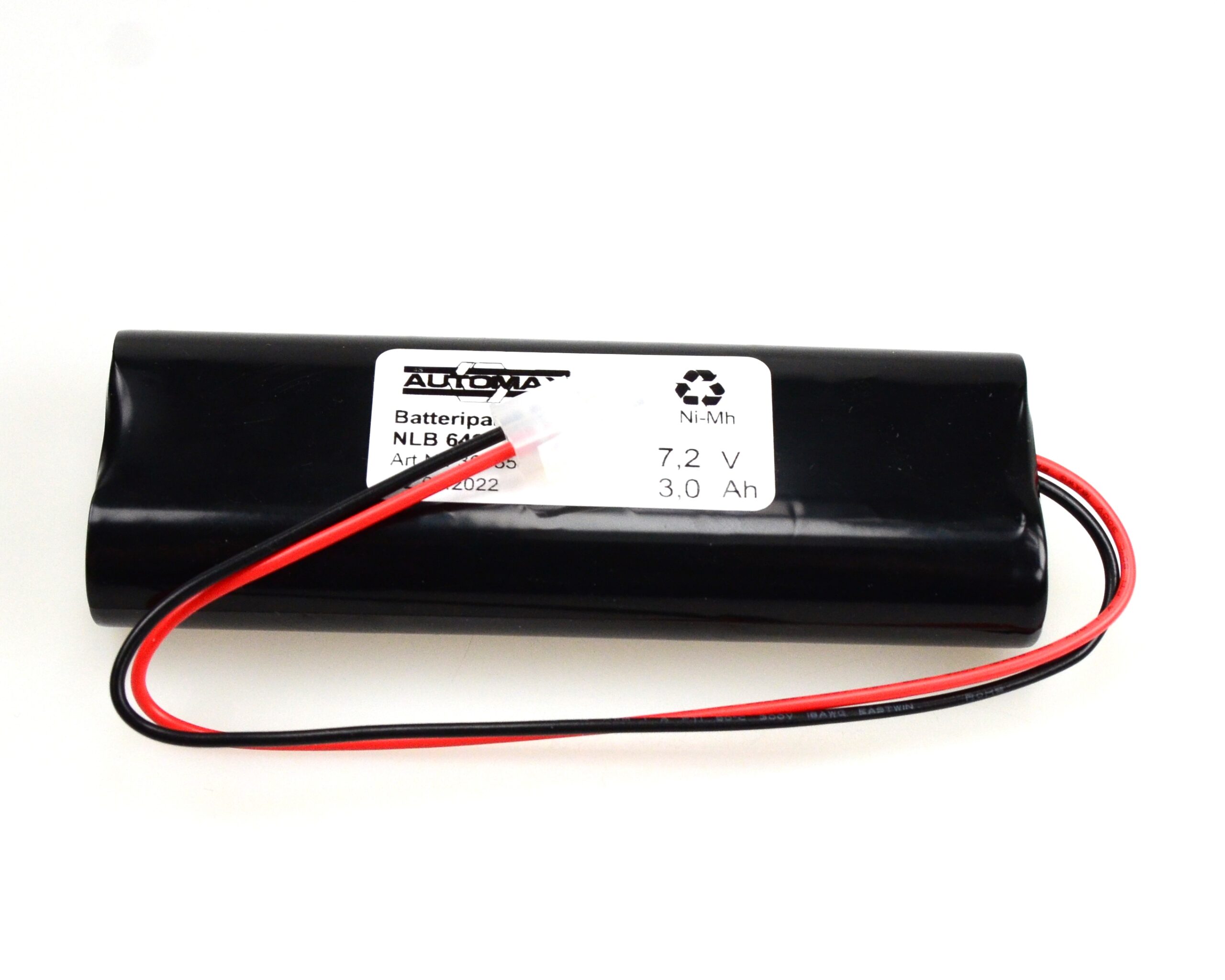 7,2v – 3,0Ah – Ni-Mh -- 2xstav med ledning og plugg - Bilde 1