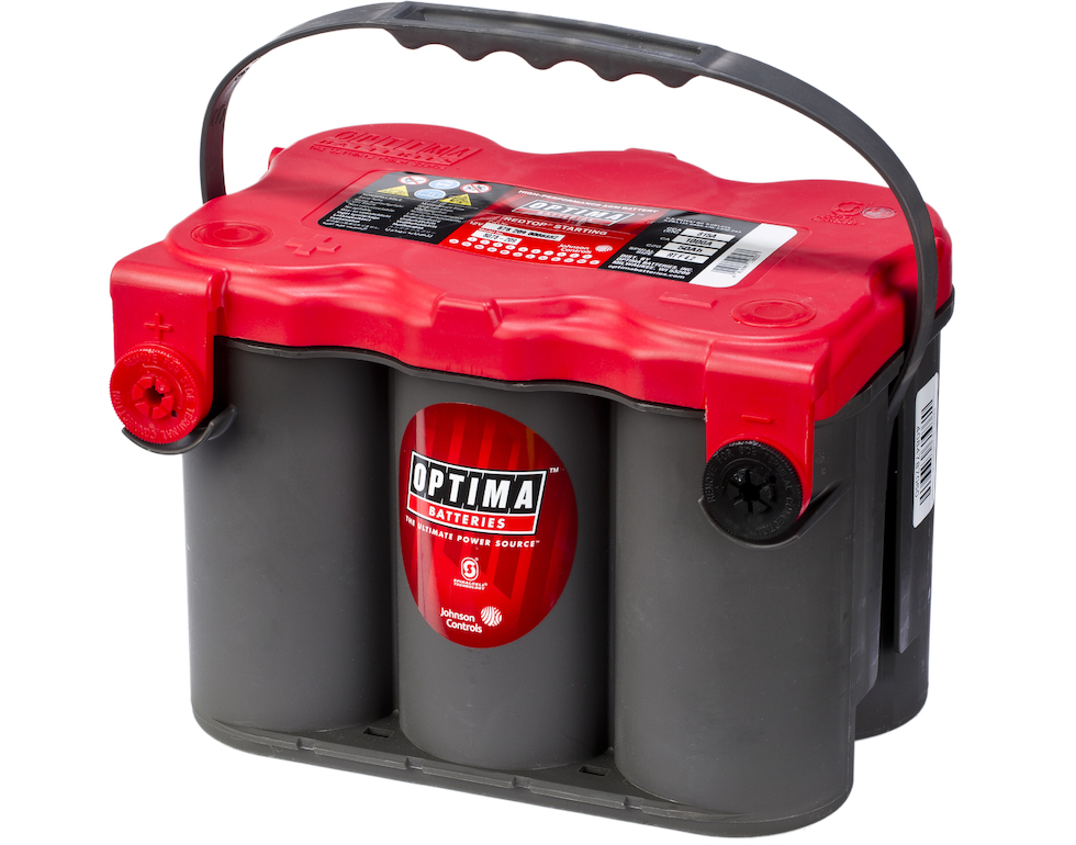 OPTIMA AGM Red Top 12V 50AH 815CCA (254x185x184mm) sidepol +venstre 8078-209