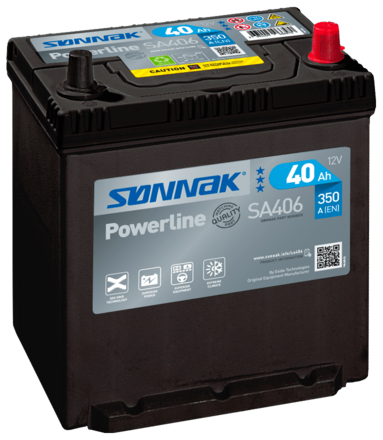 Startbatteri Sønnak 12V 40AH-350A +H TYNN (B19) 187x127x200/220 mm 9,3 kg