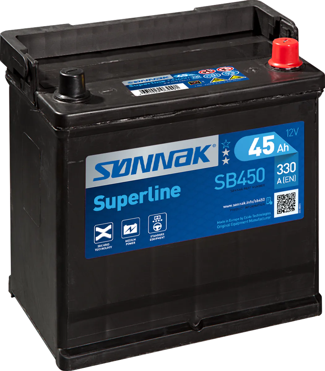 Startbatteri Sønnak 45AH-330A+H (B22) B01 220 x 135 x 225mm 12,5 kg - Bilde 1