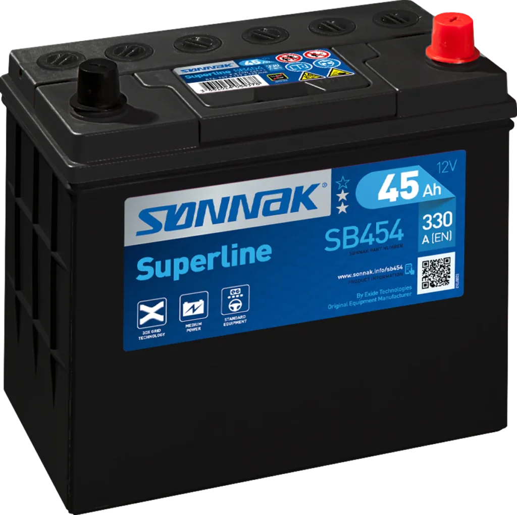 Startbatteri Sønnak 45AH -330A+H (B24 Japan) 237 x 127 x 227mm 11,4 kg