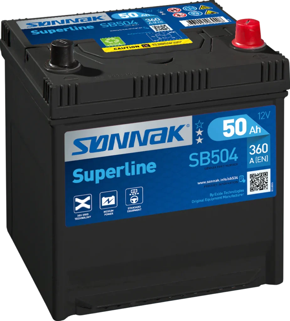 Startbatteri Sønnak 50AH-360A+H (D20) B01 feste 200 x 173 x 222mm 12,9 kg