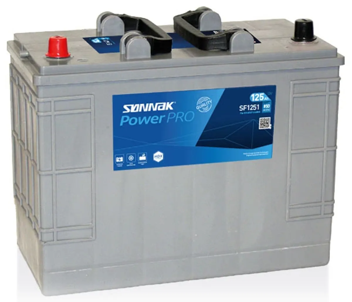 Startbatteri Sønnak 12V 125AH-850A+V (D03) 349x175x265/285 mm vekt 31 kg - Bilde 1
