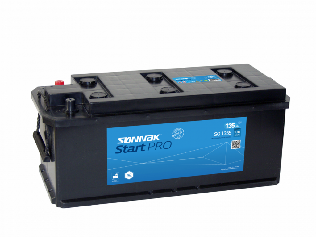Startbatteri Sønnak 12V 135AH-1000A +V B3 (MAC) 514x175x210 mm 36 kg