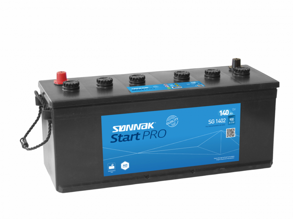 Startbatteri Sønnak 12V 140AH-900A+H langside (ATM) 508x175x 187/205 mm 33,8 kg