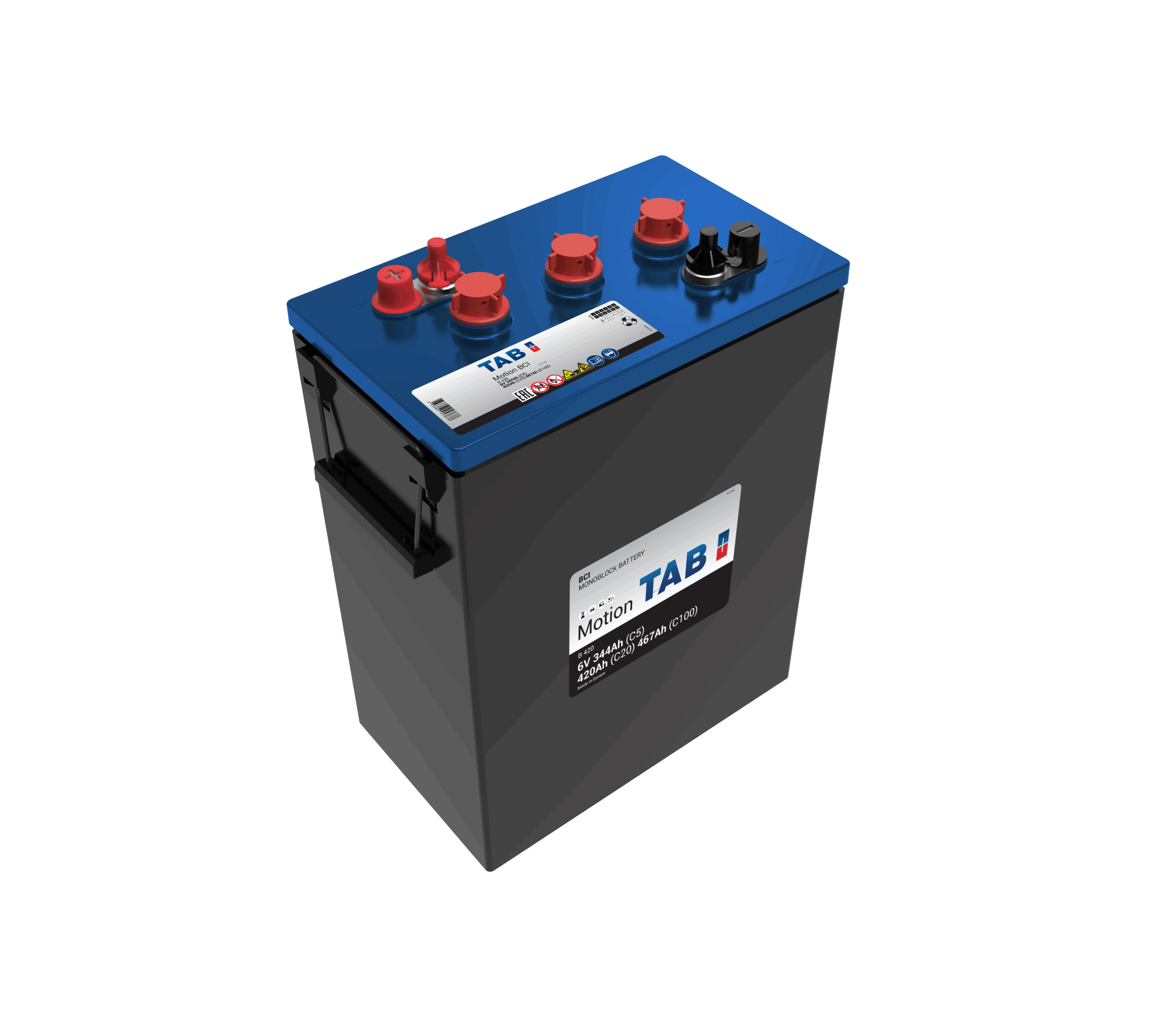 TAB deep cycle 6V 420AH/20-344AH/5 (BCI903 1026447) 308x174x387/416 mm vekt 51 kg - Bilde 1