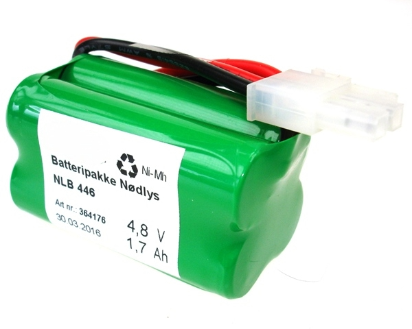 4,8v - 1700mAh -Ni-Mh Firkant m/plugg 12