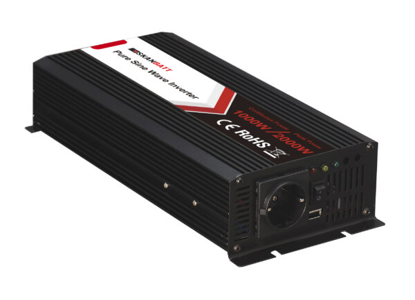 a0ccd3dd-f95e-4f82-a59e-7836700e0ff1 SKANBATT Inverter 24V 1000W (2000W) Ren Sinus m/Trådløs Fjernkontroll