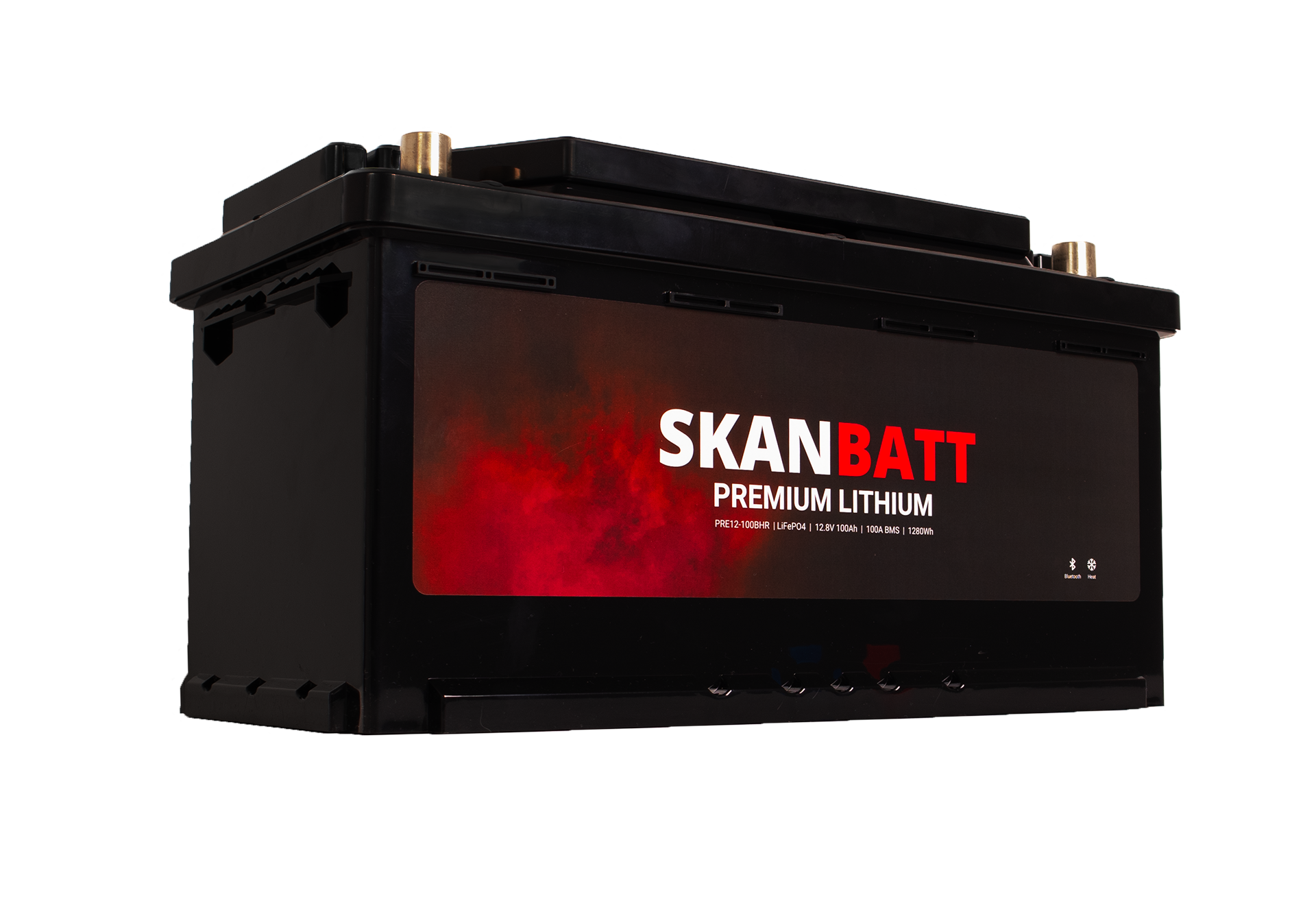 SKANBATT Premium Lithium - 12V 100Ah 100A BMS - 359x178x188mm - Bluetooth - Heat - 8 Års garanti - Bobil +H - Bilde 2