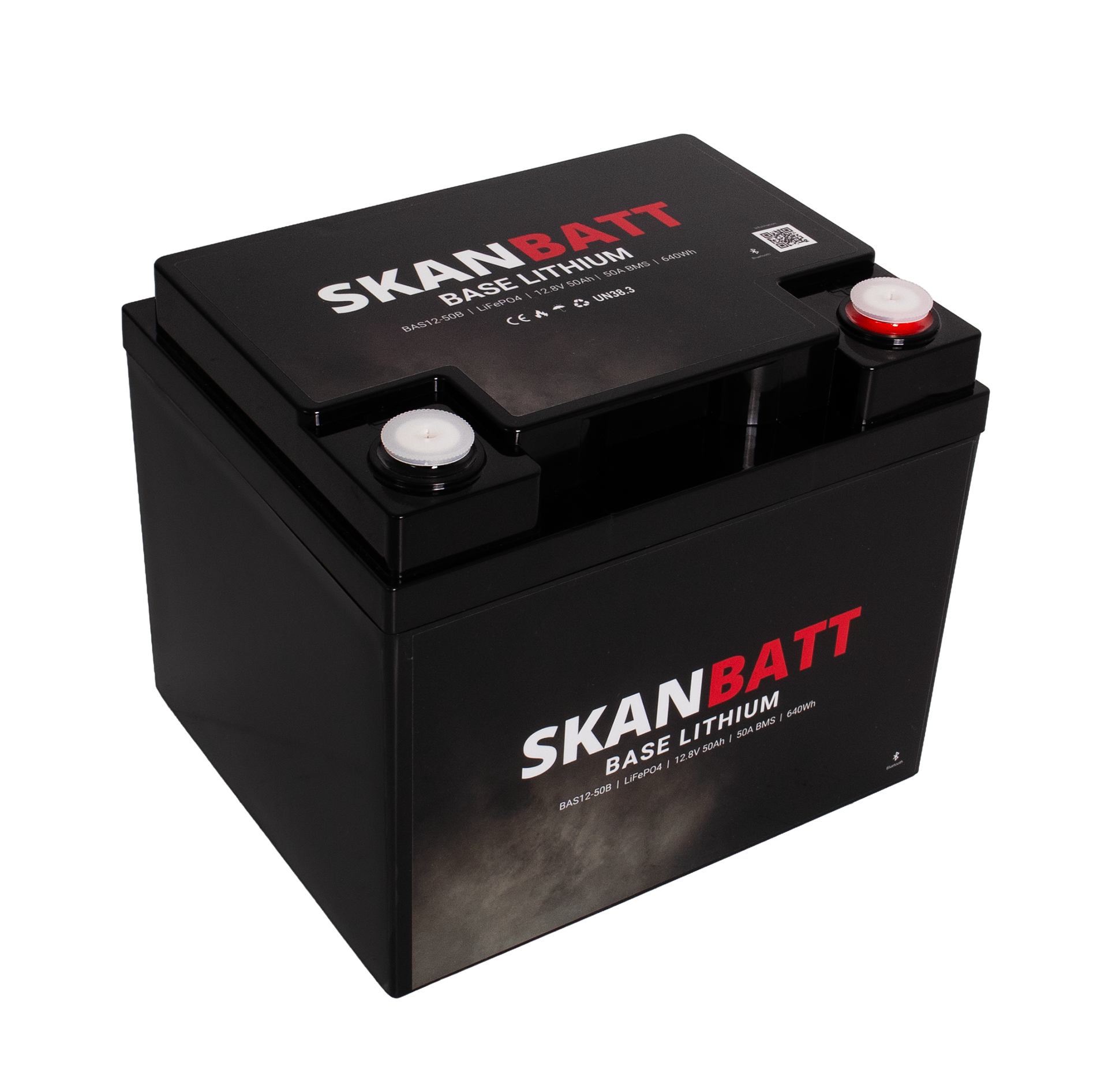 SKANBATT Base Lithium - 12V 50Ah 50A BMS - 198x166x170mm - Bluetooth - 3 Års garanti - Bilde 2