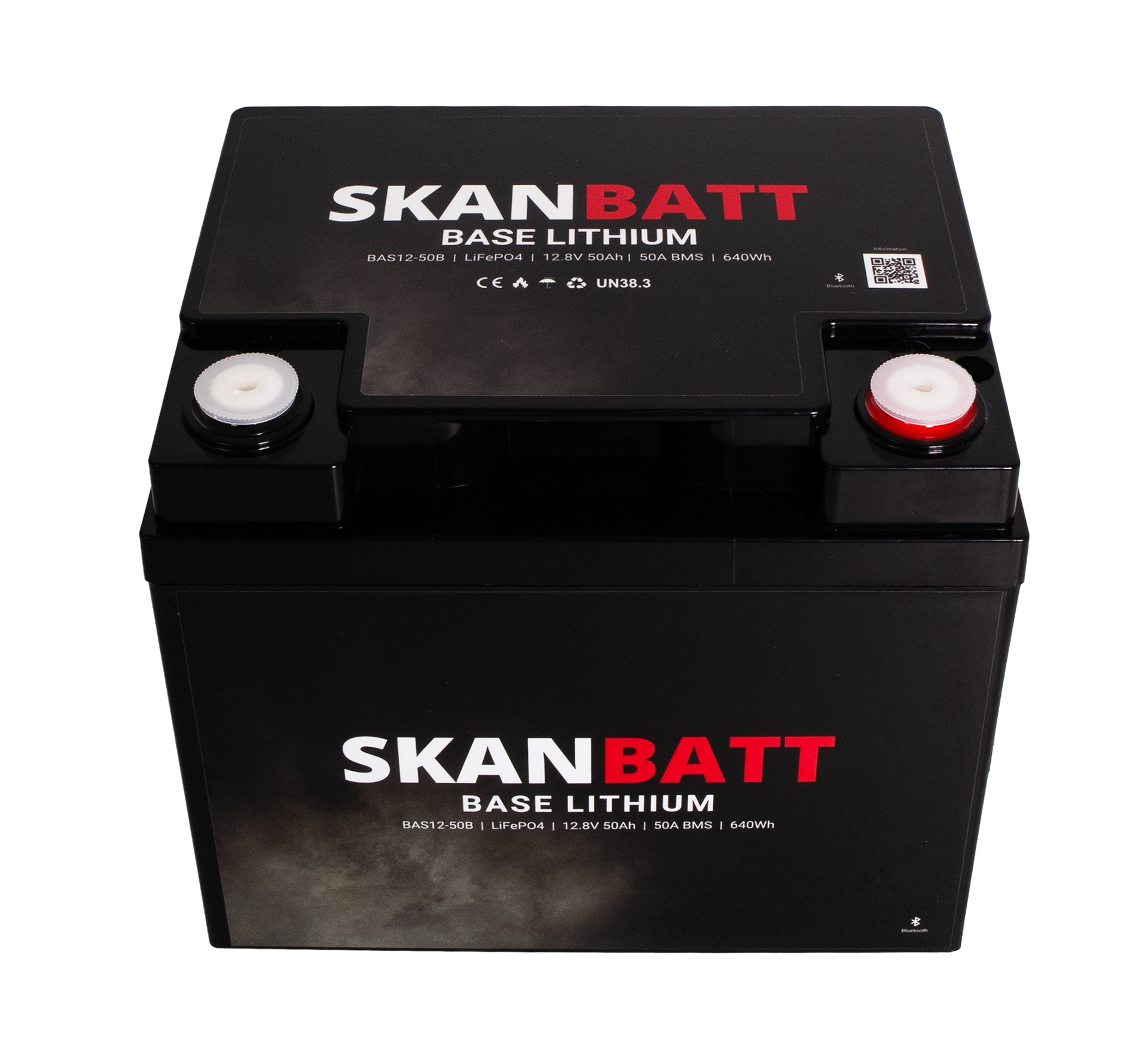 SKANBATT Base Lithium - 12V 50Ah 50A BMS - 198x166x170mm - Bluetooth - 3 Års garanti - Bilde 3