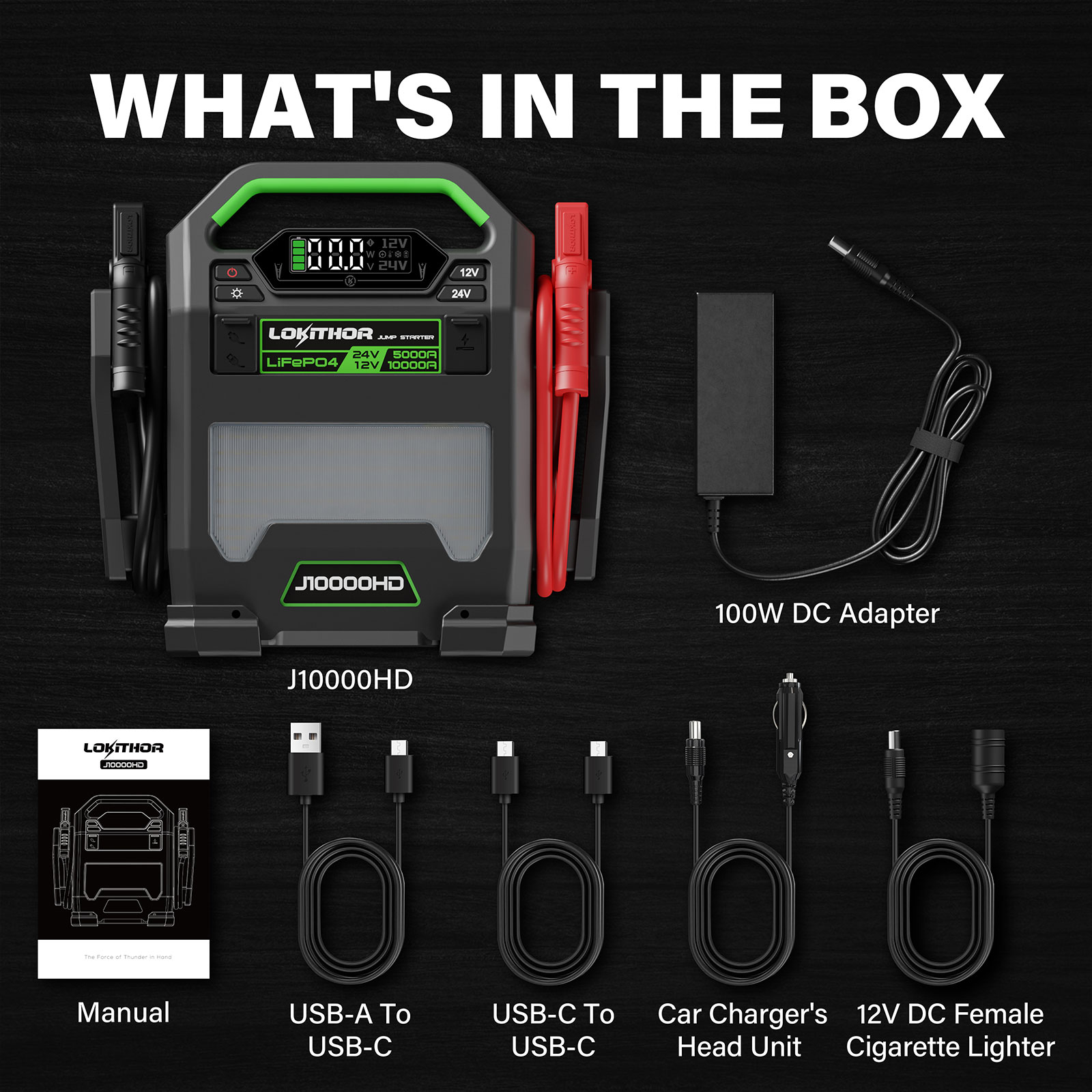 LOKITHOR Lithium Startbooster 12/24V 10000A - Bilde 5