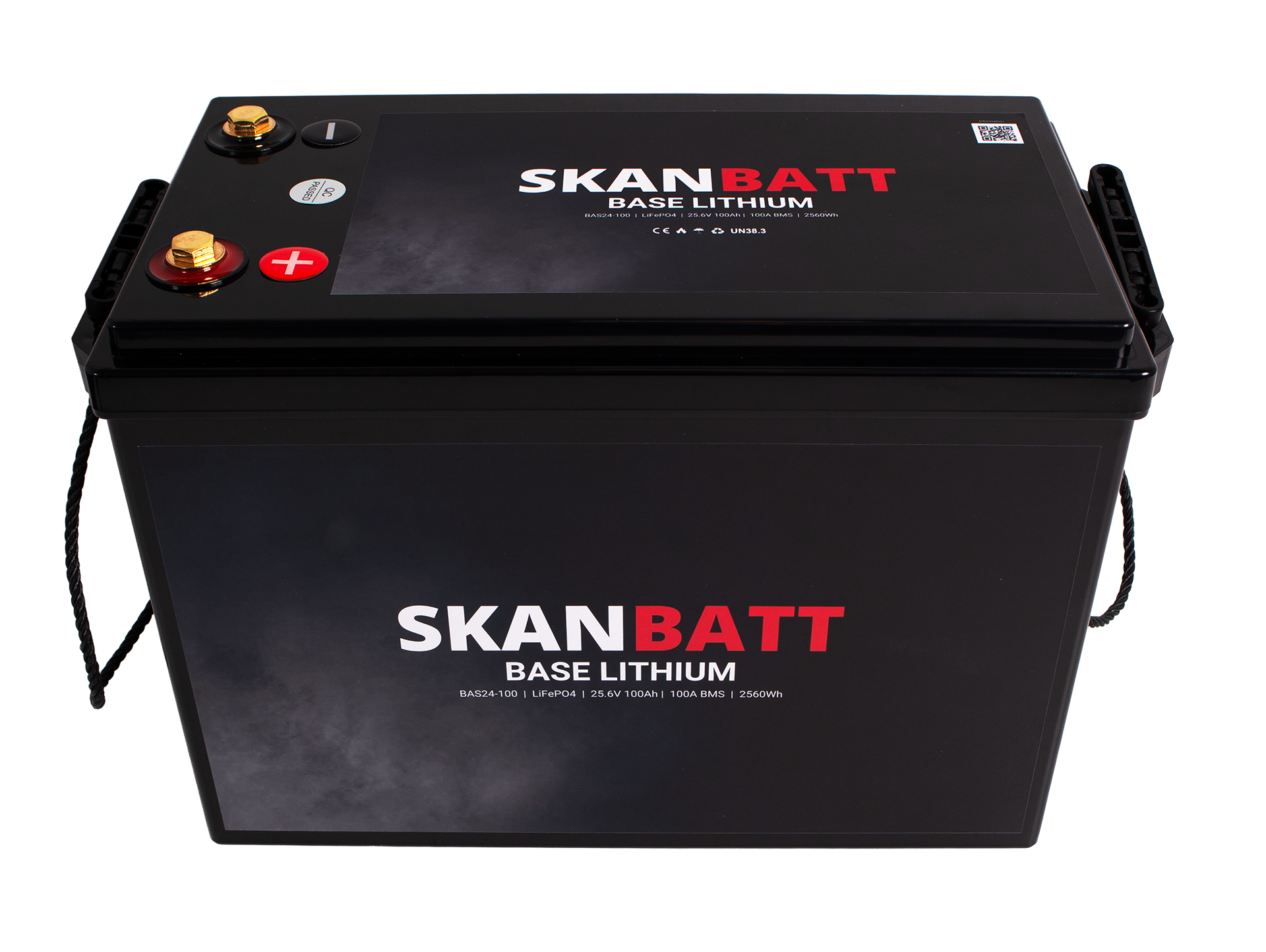 SKANBATT Base Lithium - 24V 100Ah 100A BMS - 345x190x245mm - 3 Års garanti - Bilde 2