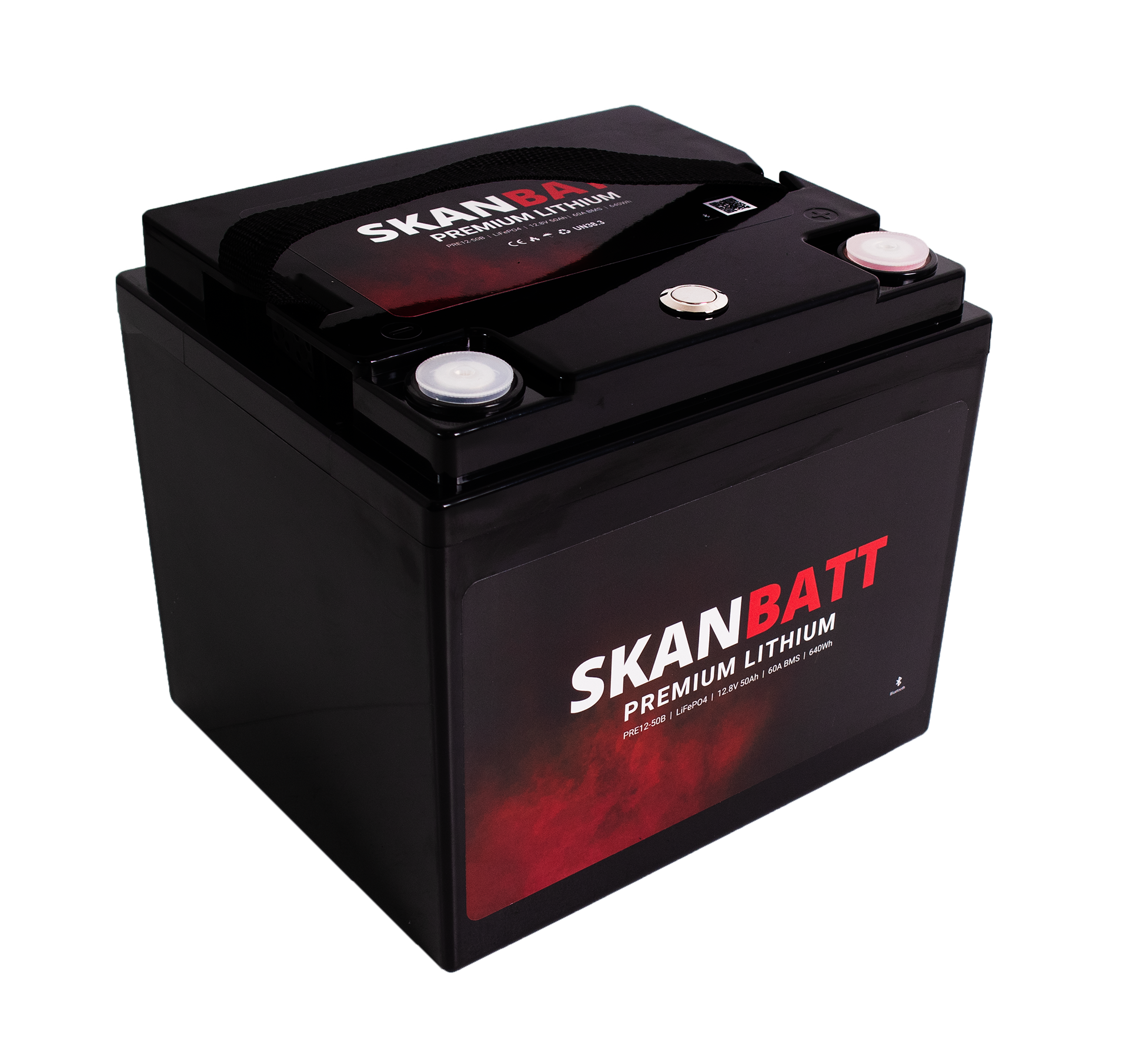 SKANBATT Premium Lithium - 12V 50Ah 60A BMS - 196x168x175mm - Bluetooth - Bilde 2