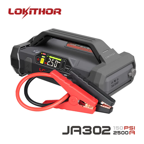 LOKITHOR Lithium Startbooster 12V 3000A med 150 PSI Luftkompressor