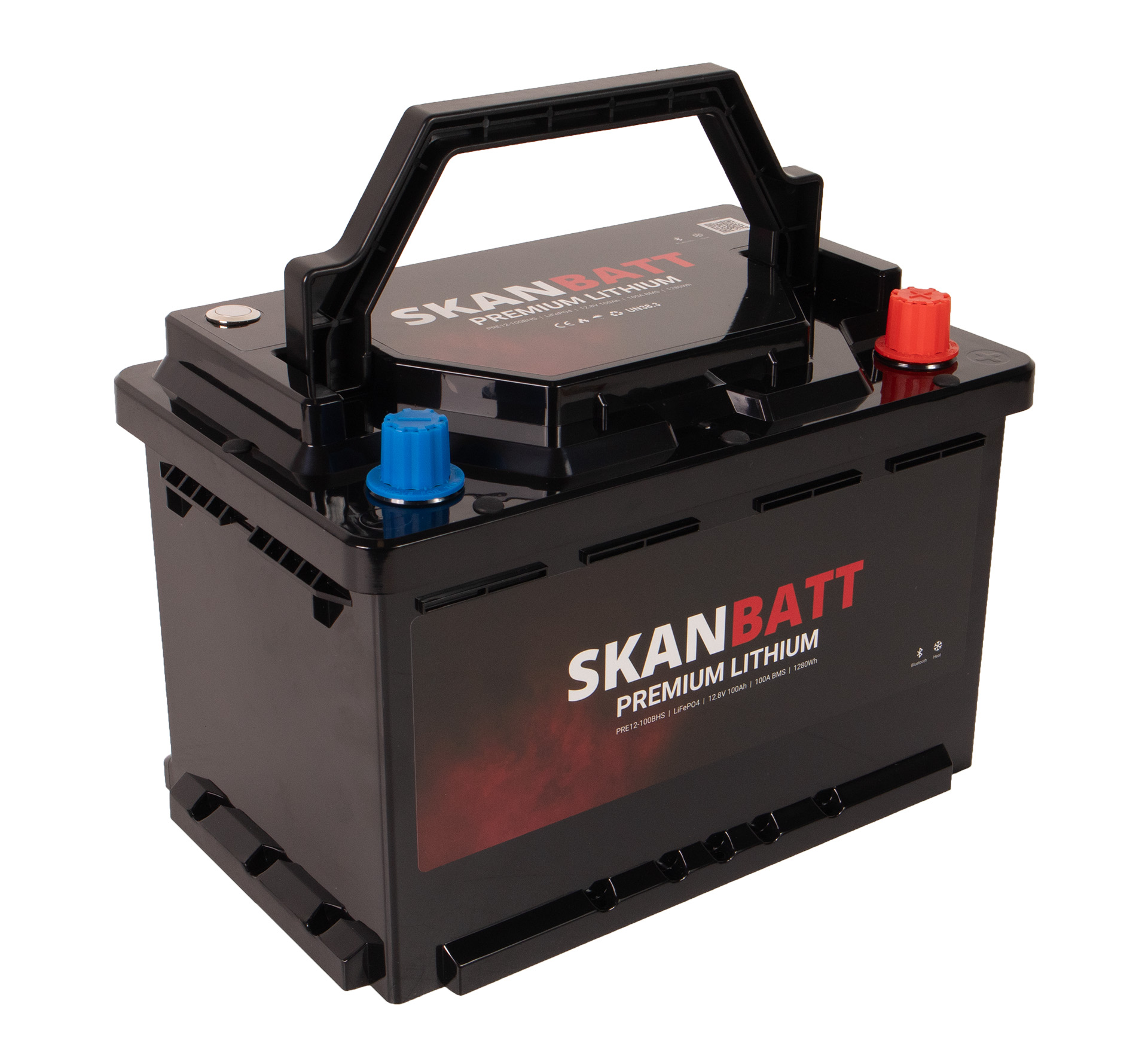 SKANBATT Premium Lithium - 12V 100Ah 100A BMS - 280x178x188mm - Bluetooth - Heat - 8 Års garanti +H - Bilde 4