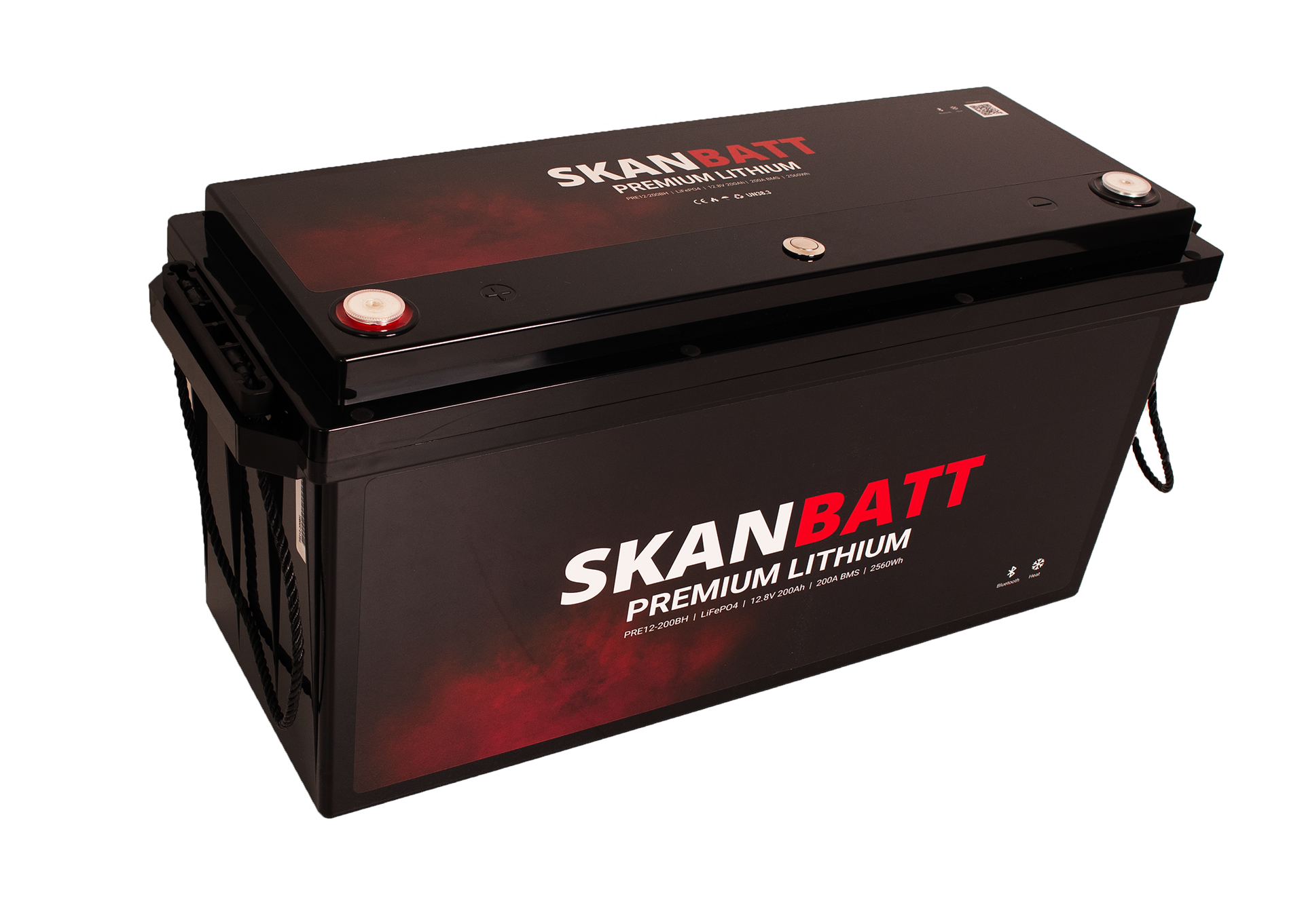 SKANBATT Premium Lithium - 12V 200Ah 200A BMS - 502x187x242mm - Bluetooth - Heat - 8 Års garanti - Bilde 3