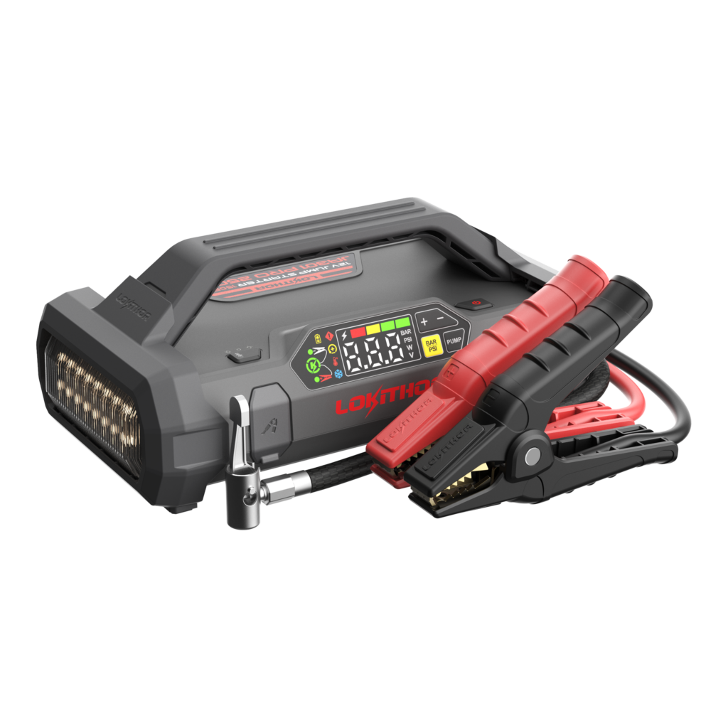 LOKITHOR Lithium Startbooster 12V 2500A med 150 PSI Luftkompressor