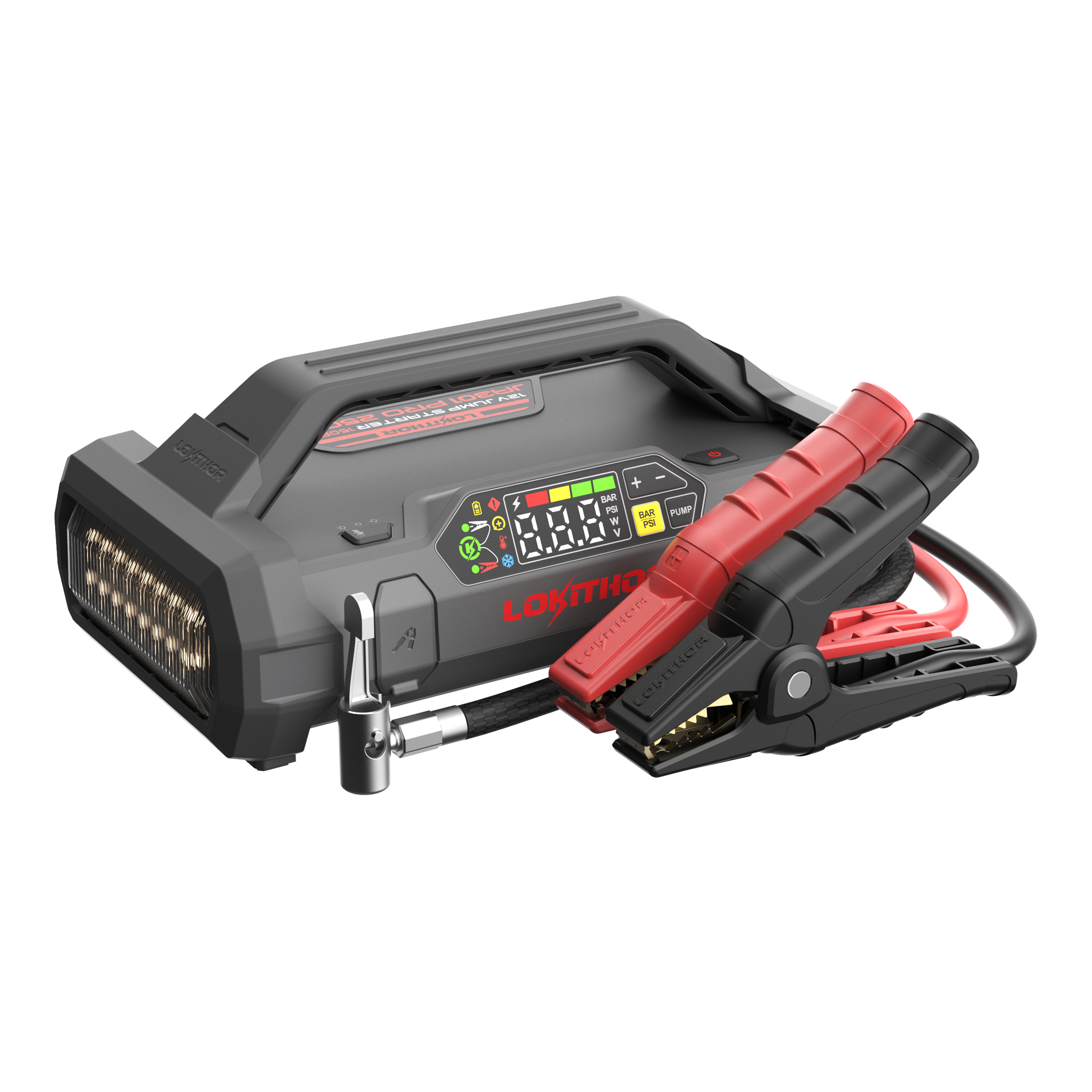 LOKITHOR Lithium Startbooster 12V 2500A med 150 PSI Luftkompressor - Bilde 1