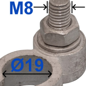 Polsko 25-70mm^2 positiv Ø19 m/bolt og skive 8mm - Bilde 2